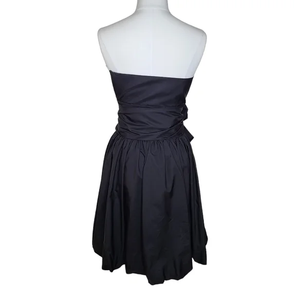 BCBGMaxAzria Silk Taffeta Strapless Bubble Dress Tie Waist Bow 0 - Picture 5 of 14
